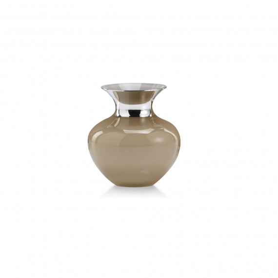 LAGUNA NATURAL VASE - Glass & Silverplate